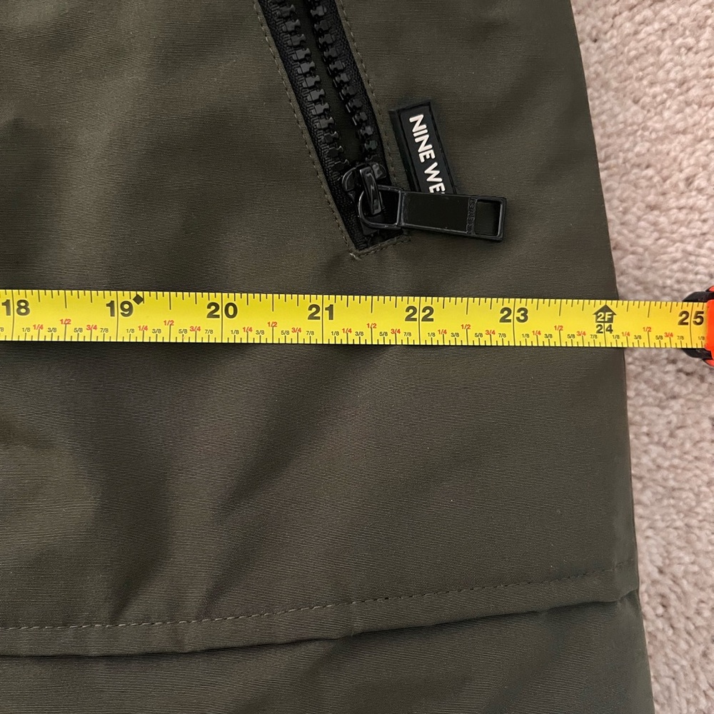 Nine West Fur Trim Hooded Parka Coat Green - Picture 8 of 12